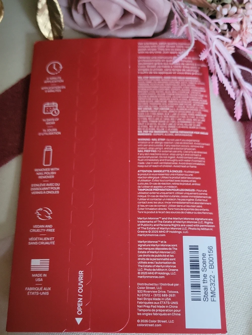 Limited Edition. M. Monroe Colorstreet Glitter Nail Polish Strips - Red